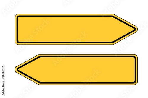 Verkehrsschild links rechts leer