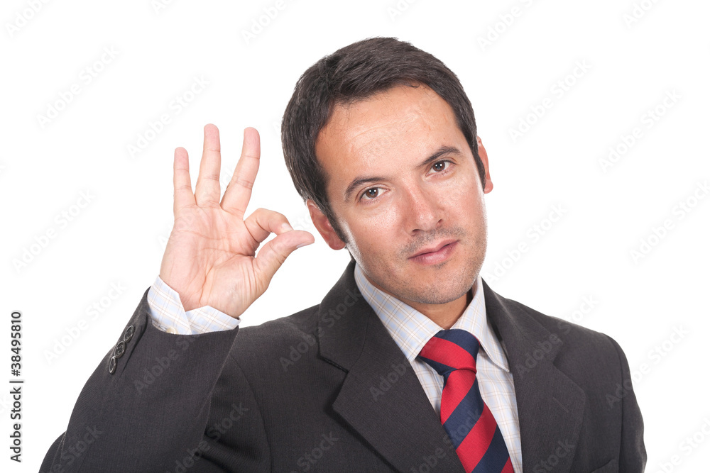 businessman making ok sign businessman making ok sign