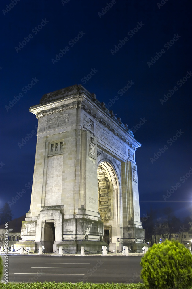 Arc of Triomphe night view in Bucharest,Romania Arc of Triomphe night view in Bucharest,Romania