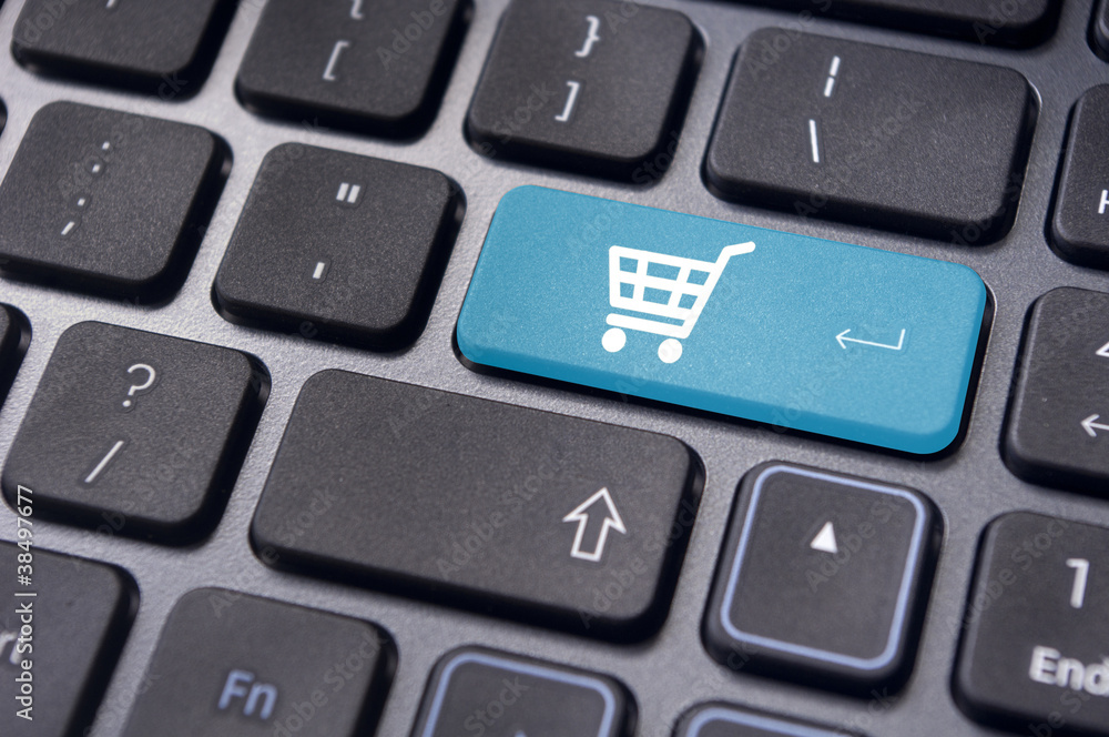 online shopping concepts with cart symbol