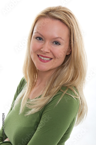 Pretty 20s danish caucasian smiling woman