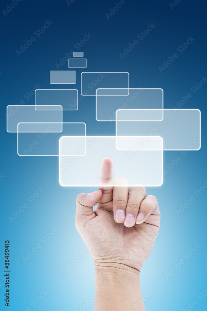 hand pushing transparent telephone buttons hand pushing transparent telephone buttons