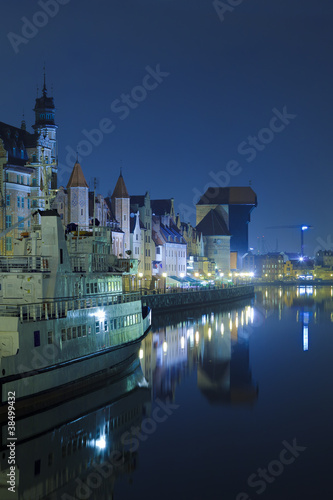 Historic Polish city of Gdansk at night #38499432
