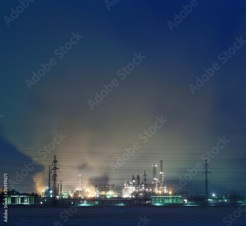 Refinery at night