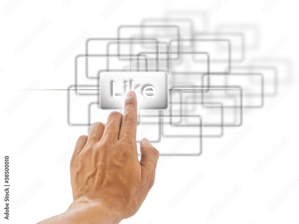 hand pushing a button on a touch screen interface hand pushing a button on a touch screen interface