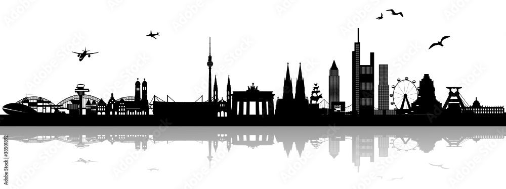 Skyline Deutschland mit Schatten