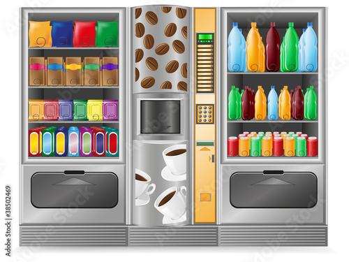 vending coffee snack and water is a machine