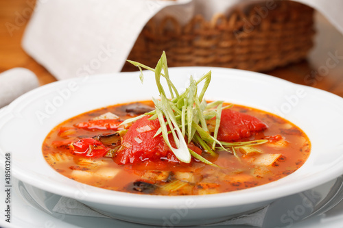 Italian soup served with bread