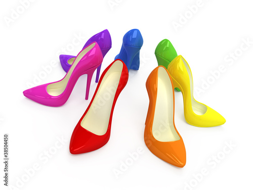 Colorful high heel shoes