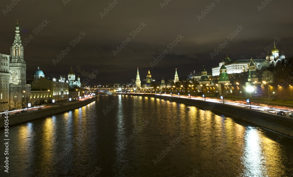 Fototapeta premium Moscow, Kremlin at night