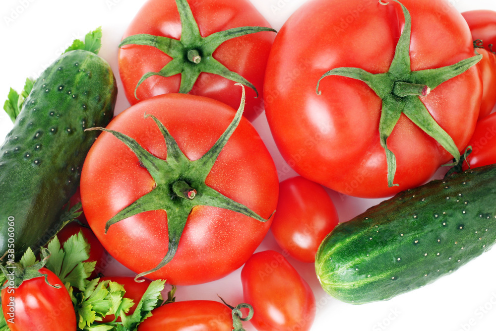 Fresh vegetables tomato cucumber Fresh vegetables tomato cucumber