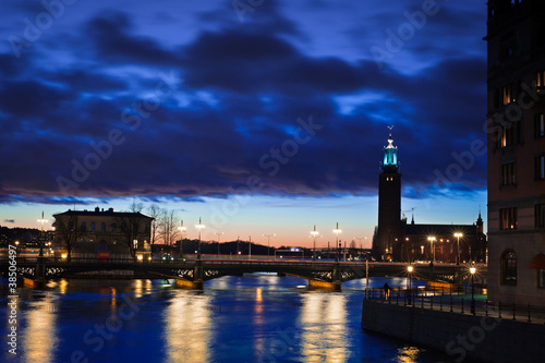 night view of Stockholm city