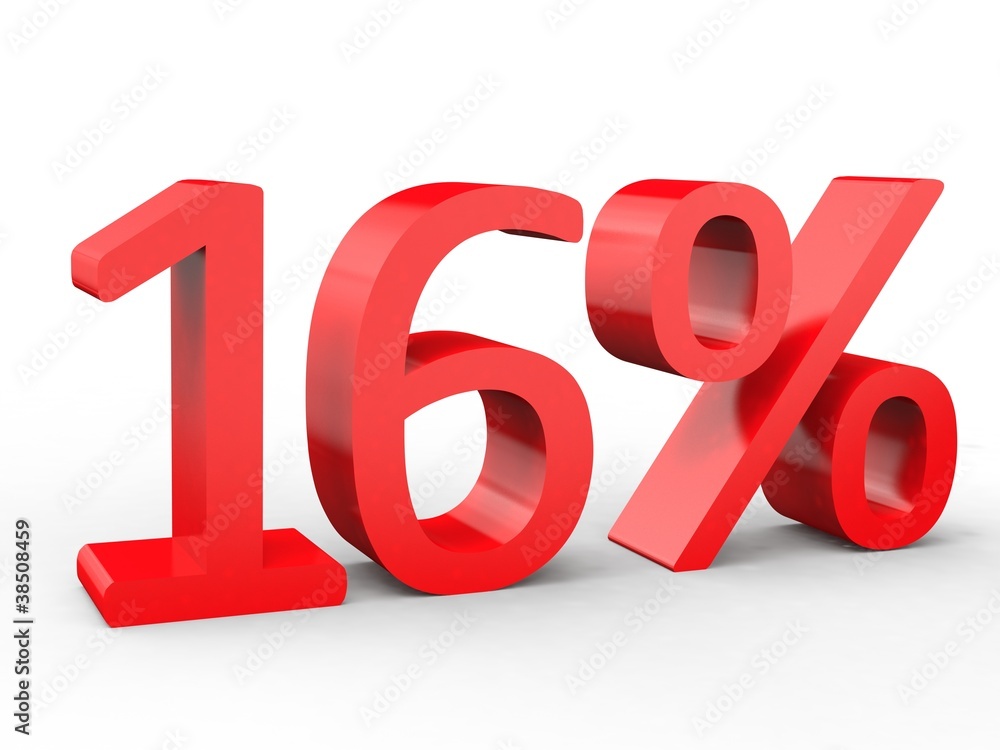 3d Schrift 16% rot 3d Schrift 16% rot