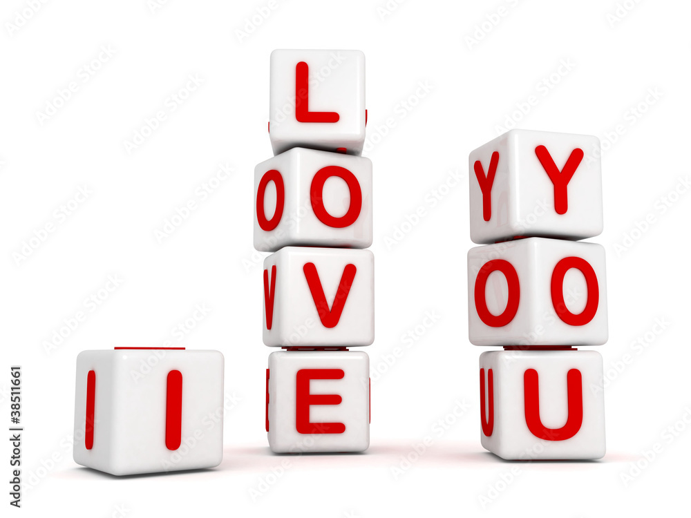 i love you white toys blocks for valentines day i love you white toys blocks for valentines day
