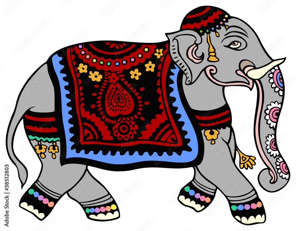 Fototapeta premium Indian Elephant, dressed for a party
