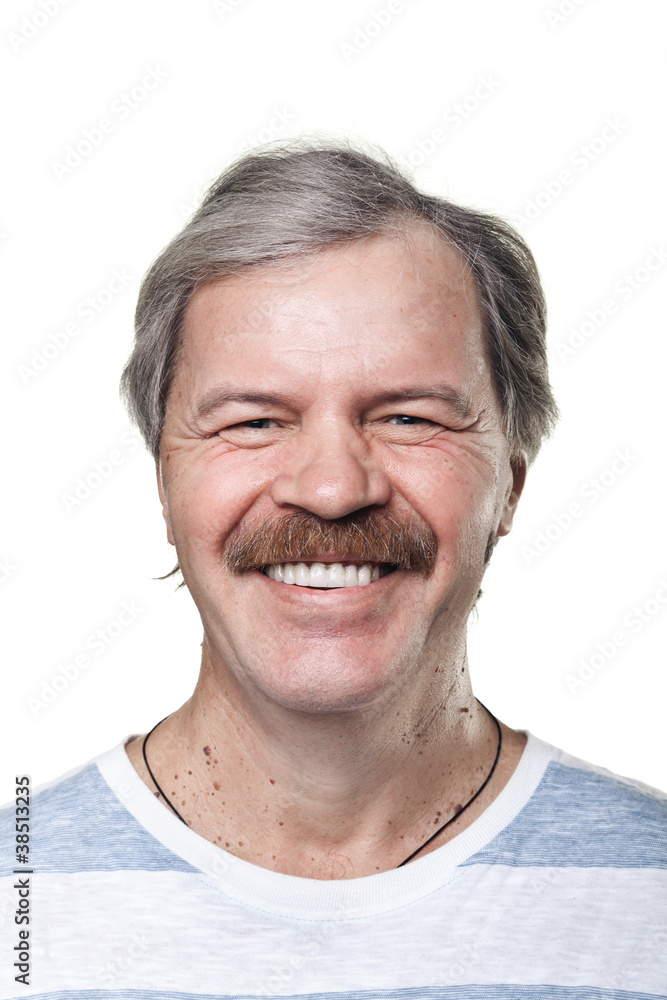 portrait of laughing cheerful mature man isolated on white portrait of laughing cheerful mature man isolated on white