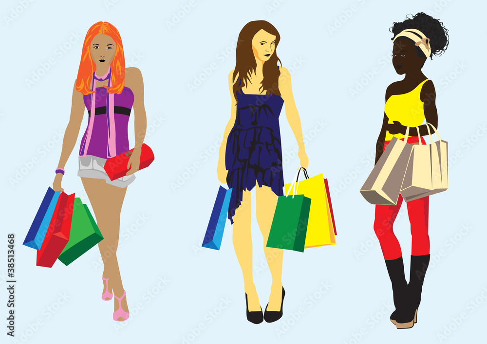 girl with shopping