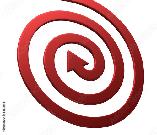 Arrows on white. Spiral shape