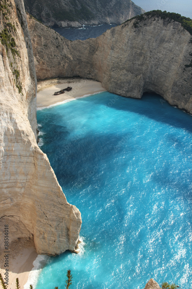 Top view of Navagio beach in Greece
