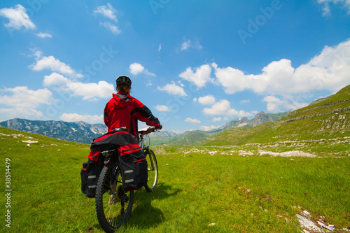 Woman with mountain bike