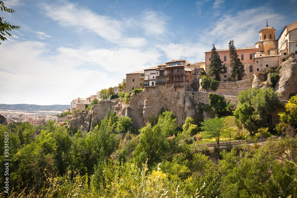 Hanging houses of Cuenca, Spain. Panoramic view