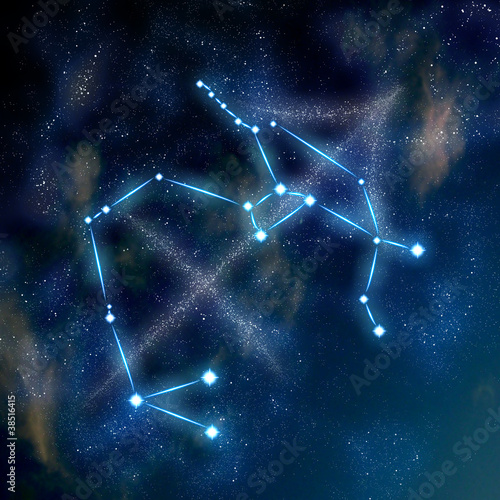 Fototapeta Naklejka Na Ścianę i Meble -  Sagittarius constellation and symbol