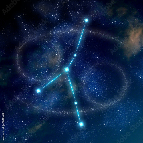 Fototapeta Naklejka Na Ścianę i Meble -  Cancer constellation and symbol