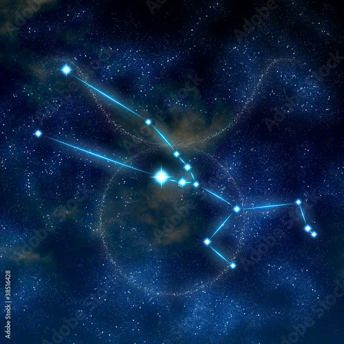 Fototapeta Naklejka Na Ścianę i Meble -  Taurus constellation and symbol
