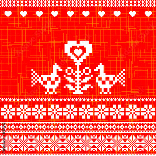 Embroidered traditional folk motif