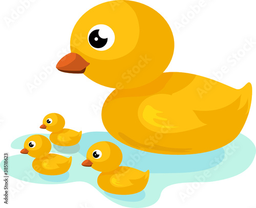 Yellow duck family