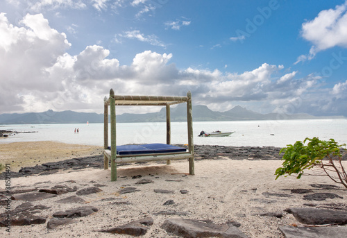 lit de soleil sur plage, île Maurice