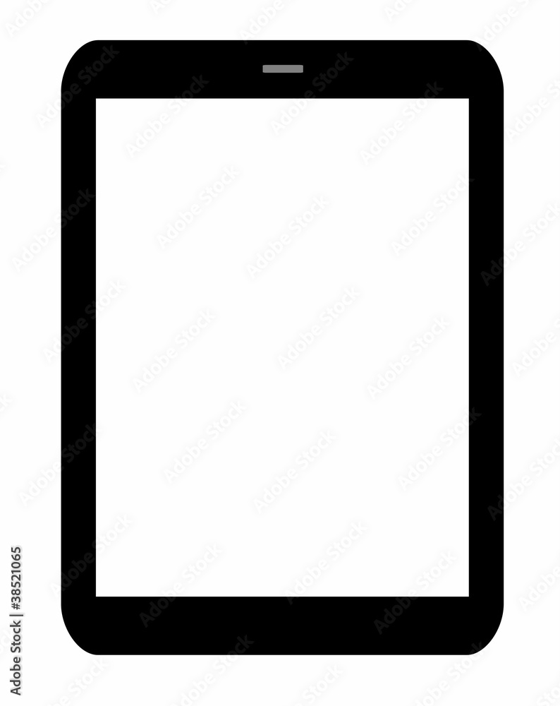 Black tablet pc on white background Black tablet pc on white background