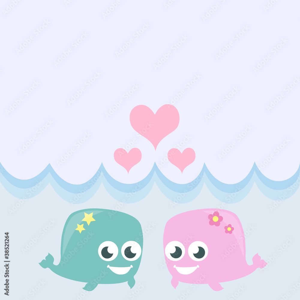 Obraz premium whales love