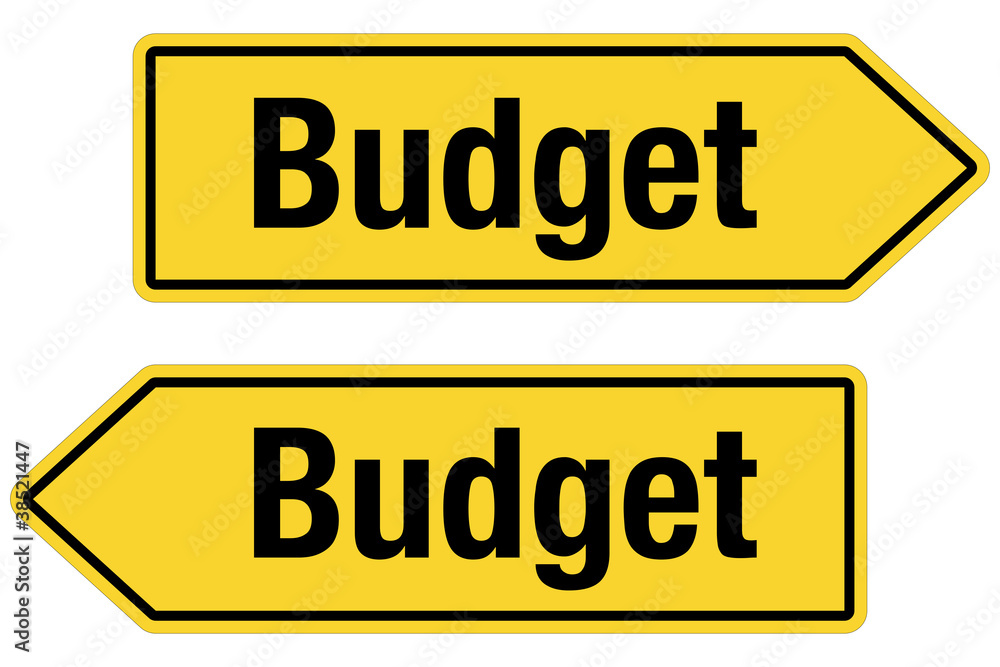 2 Pfeilschilder gelb BUDGET 2 Pfeilschilder gelb BUDGET