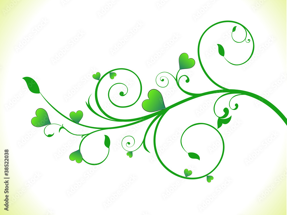 abstract green eco heart plant abstract green eco heart plant