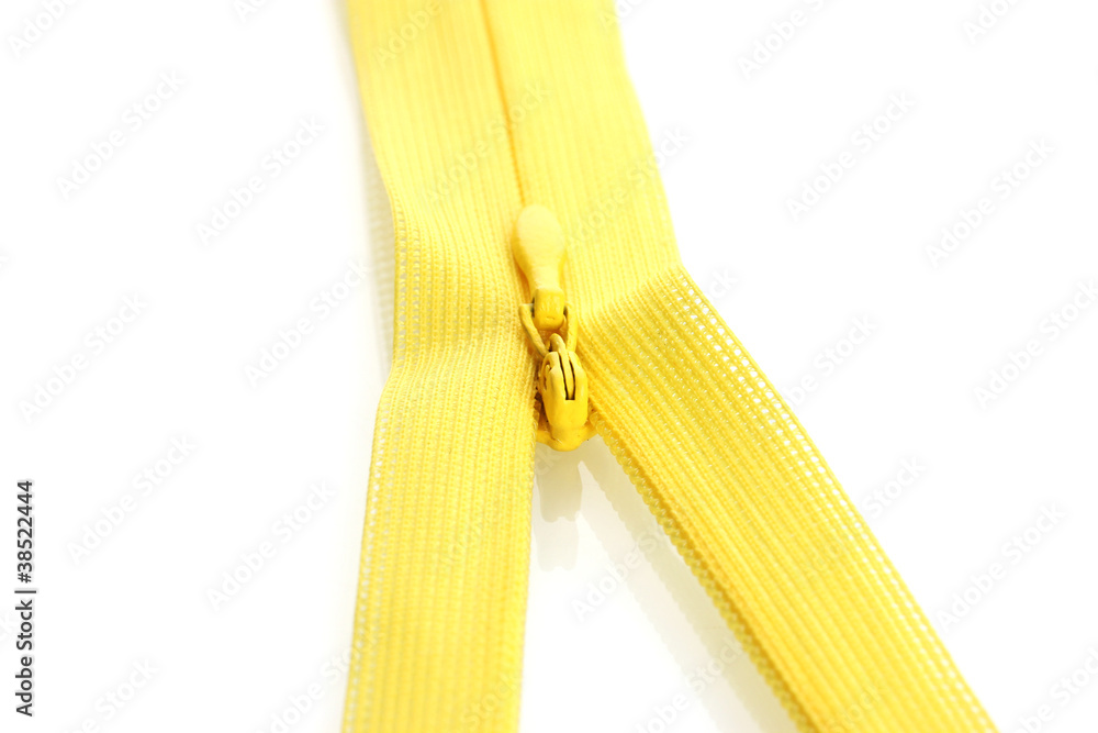 Yellow zipper closeup Yellow zipper closeup