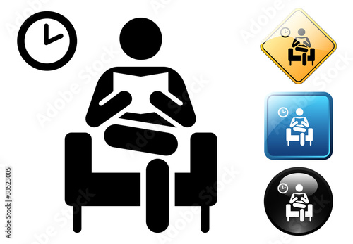 Waiting room pictogram and signs