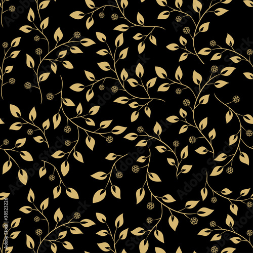 dark floral pattern - seamless vector
