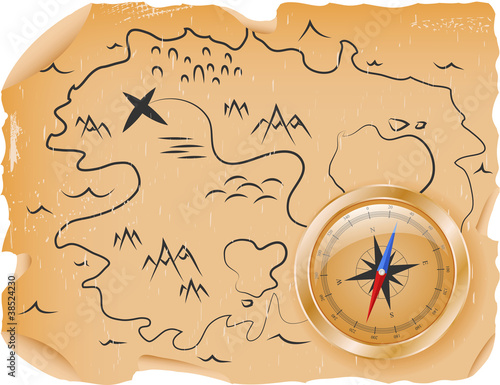 Compass with a map