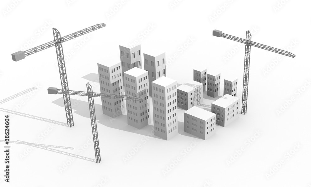 Crane and buildings Crane and buildings