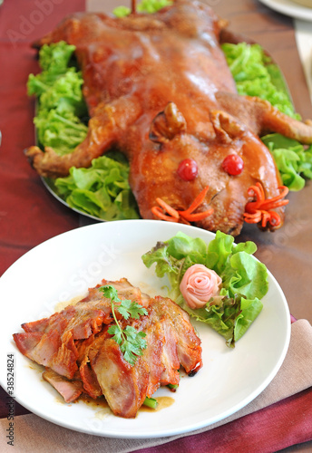 Photography BBQ pork in china restaurant