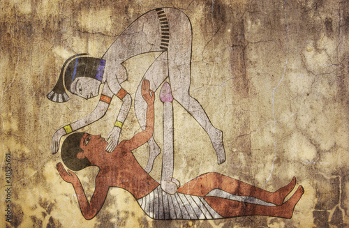 ancient Egypt - erotic drawing looks like fresco photo
