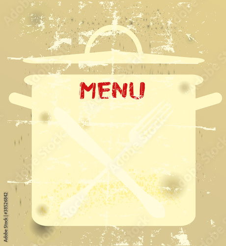 Grungy menu card, free copy space