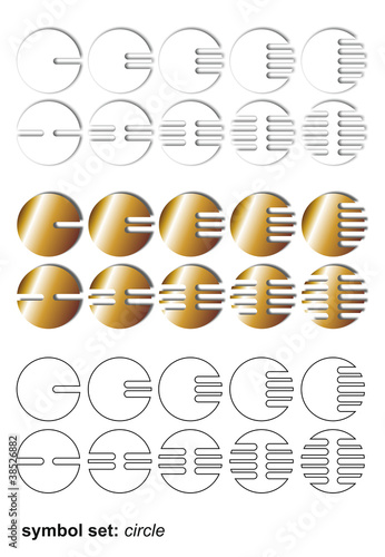 Kreise mit Einkerbungen, Logo,Symbol,Icon