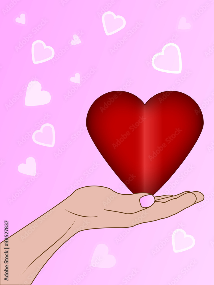 Heart on the palm Heart on the palm