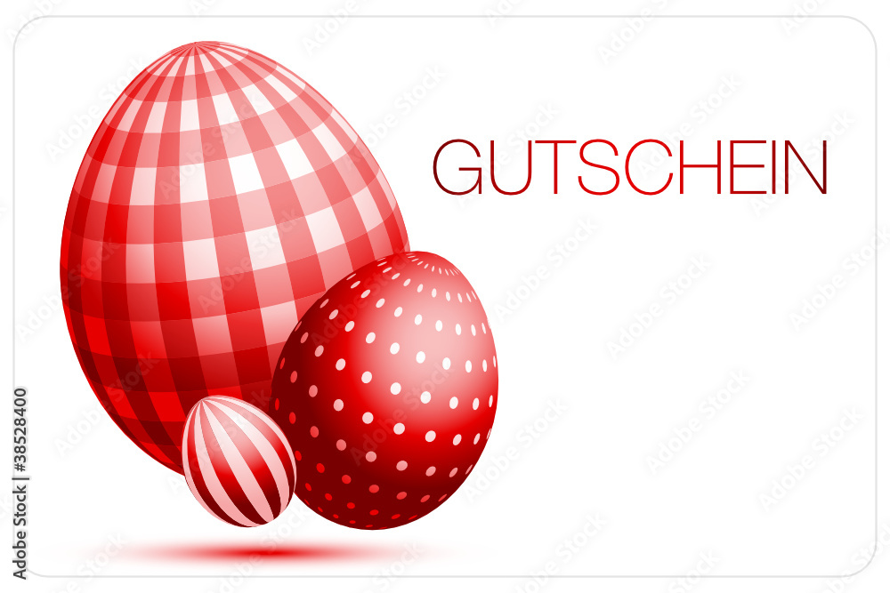 Gutschein 3 Ostereier rot Gutschein 3 Ostereier rot