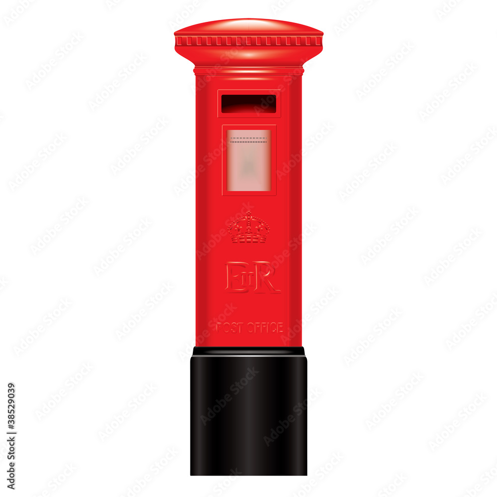Obraz premium Red Mail Box - England London - Icon - detailed isolated vector