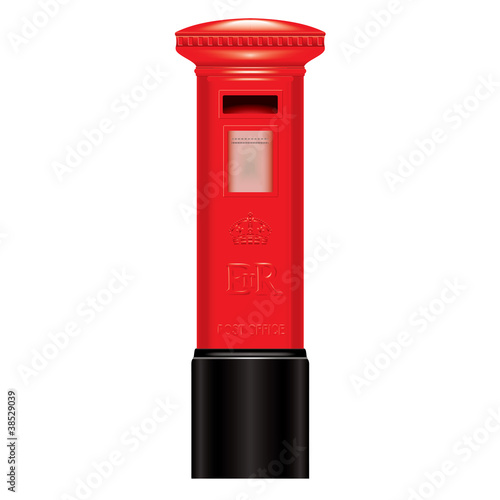 Fototapeta Red Mail Box - England London - Icon - detailed isolated vector