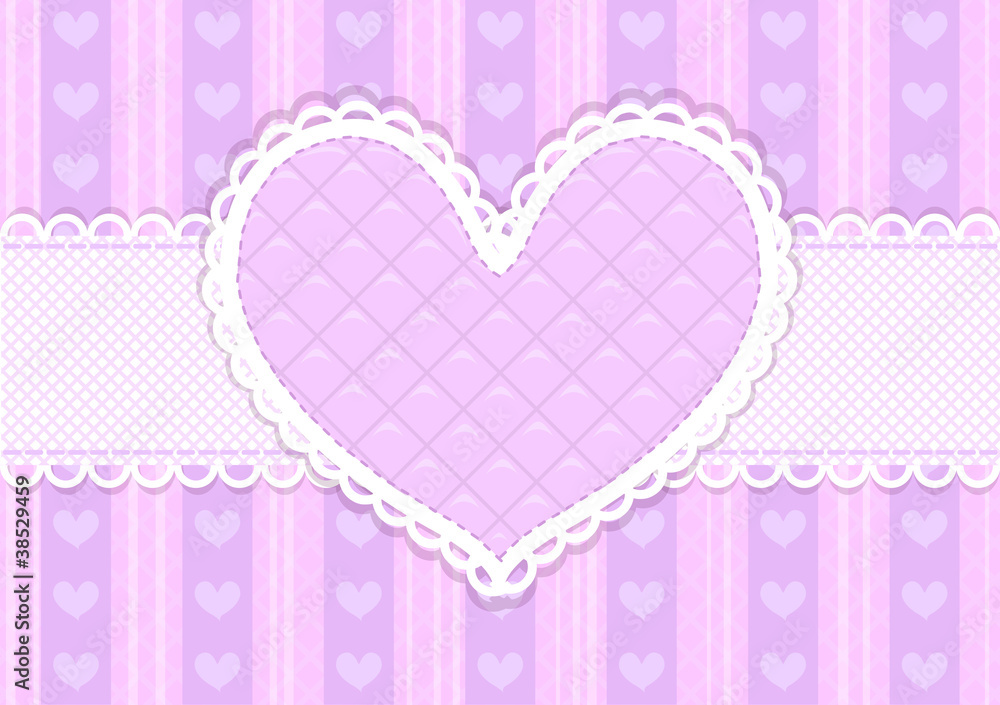 Vector pink and purple cute Valentines card