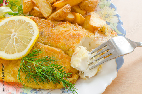 Breaded tilapia fillet